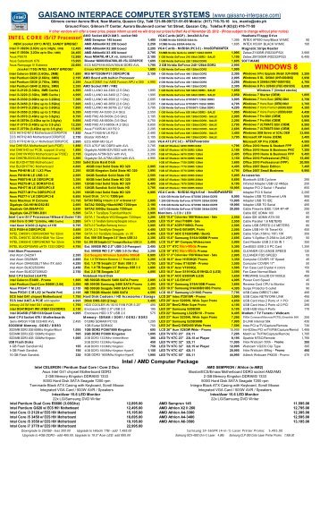 gaisano price list